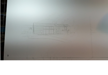 Line drawing complete and ready for client’s approval.
