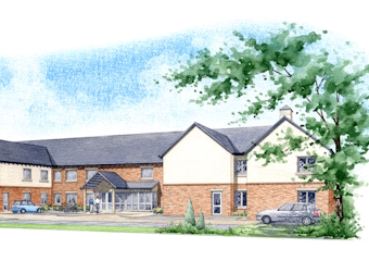 Artist impression of a new apartment block.