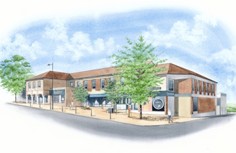 Artist impression of a new apartment block.
