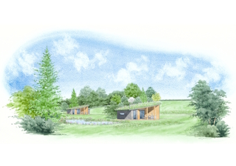 A group of small cabins for holiday-makers.