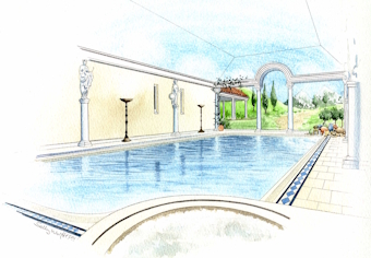 Here we have an illustration of the intended pool area for a large property.