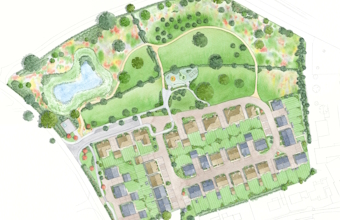 Artist impression of a mlarge-sized developement..
